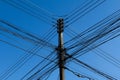 Power poles and power lines Royalty Free Stock Photo