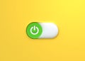 Power On, Power Button or Open Button Icon on a yellow background Royalty Free Stock Photo