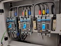 Power protection devices in an electrical control panel Royalty Free Stock Photo