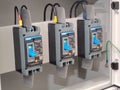 Power protection devices in an electrical control panel Royalty Free Stock Photo