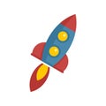 Power rocket innovation icon flat isolated vector