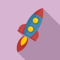 Power rocket innovation icon, flat style