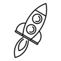 Power rocket innovation icon, outline style