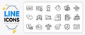 Power safety, Chat message and Calendar line icons. For web app. Vector