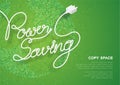 Power Saving text made from plug cable white color, Environment concept design illustration