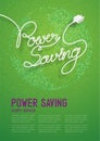 Power Saving text made from plug cable white color, Environment concept design illustration