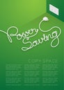 Power Saving text made from plug cable white color, Environment concept design illustration