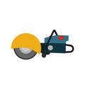 Power saw tool construction vector icon. Circular electric blade equipment machine cutter. Industry disk angle grinder Royalty Free Stock Photo