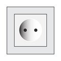 Power socket icon. Electric symbol or sign. Simple flat design of home electrical equipment. Vector illustration isolated on white Royalty Free Stock Photo