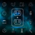 power socket icon. Simple thin line, outline vector element of Energy icons set for UI and UX, website or mobile application Royalty Free Stock Photo