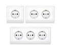 Power socket outlet wall plug icon. Electric round eu power socket illustration