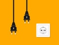 Power socket outlet wall plug icon. Electric round eu power socket illustration