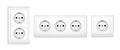 Power socket outlet wall plug icon. Electric round eu power socket illustration Royalty Free Stock Photo