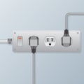 Power socket and plugs vector