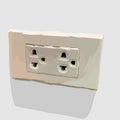 power socket realistic hand drawn vector