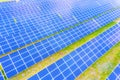 Power solar panel on blue sky background,alternative clean green energy concept. Aerial view of Solar panels Photovoltaic systems Royalty Free Stock Photo