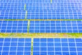 Power solar panel on blue sky background,alternative clean green energy concept. Aerial view of Solar panels Photovoltaic systems Royalty Free Stock Photo