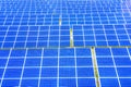 Power solar panel on blue sky background,alternative clean green energy concept. Aerial view of Solar panels Photovoltaic systems Royalty Free Stock Photo