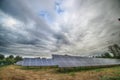 Power solar panel on blue sky background,alternative clean green energy. HDR photo Royalty Free Stock Photo