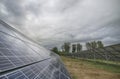 Power solar panel on blue sky background,alternative clean green energy. HDR photo Royalty Free Stock Photo