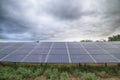 Power solar panel on blue sky background,alternative clean green energy. HDR photo Royalty Free Stock Photo