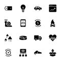 Power, Speed, Graph, Sprint, Solid Icons Set