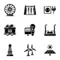 Power state icons set, simple style