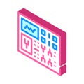 Power station control isometric icon vector illustration