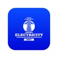 Power station icon blue vector Royalty Free Stock Photo