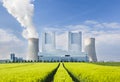 Power Station And Rye Field Royalty Free Stock Photo