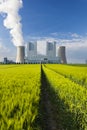 Power Station And Rye Field Royalty Free Stock Photo