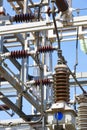 Power station structure detail. Energy plant. Electrical product Royalty Free Stock Photo