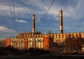 Power station with two chimneys Royalty Free Stock Photo