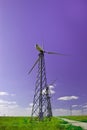 Power station - wind turbine against the blue Royalty Free Stock Photo