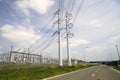 Power station and wintrack poles for carying electricity wires in Bleiswijk