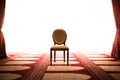 Power and strength concept of king`s chair in the middle of room Royalty Free Stock Photo