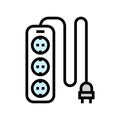 power strip energy conservation color icon vector illustration