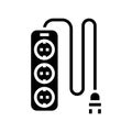 power strip energy conservation glyph icon vector illustration
