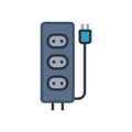 Power Strip Icon for Multiple Connections Royalty Free Stock Photo
