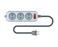 Power strip for supplying electricity through an outlet. Royalty Free Stock Photo