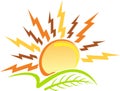 Power sun leaf logo Royalty Free Stock Photo
