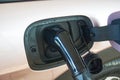 close uup electric car charging. EV car charging station. Royalty Free Stock Photo