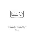 power supply icon vector from tattoo collection. Thin line power supply outline icon vector illustration. Outline, thin line power Royalty Free Stock Photo