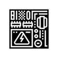 power supply section board glyph icon vector illustration Royalty Free Stock Photo