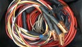 Power supply wire jumper cable for car battery Royalty Free Stock Photo
