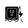 Power surge black glyph icon Royalty Free Stock Photo