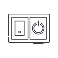 Power switch icon, linear isolated illustration, thin line vector, web design sign, outline concept symbol with editable Royalty Free Stock Photo