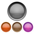 Power Switch icons vector buttons. Colorful push buttons