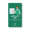 power switch off man vector