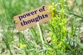 Power of thoughts wooden sign Royalty Free Stock Photo